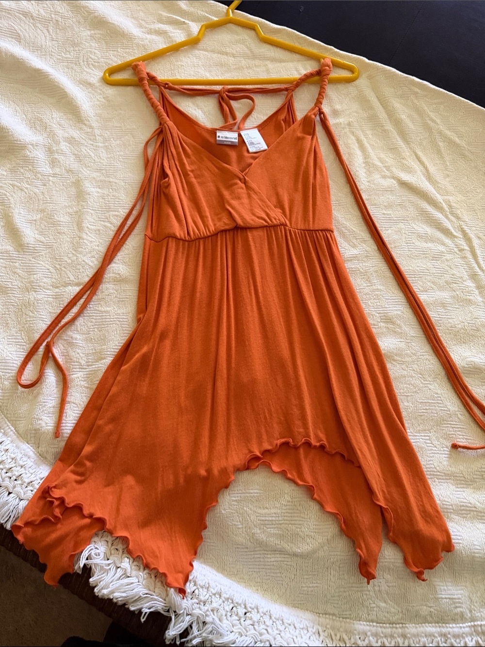 No Boundaries Rust Orange Spaghetti Strap V-Neck Top